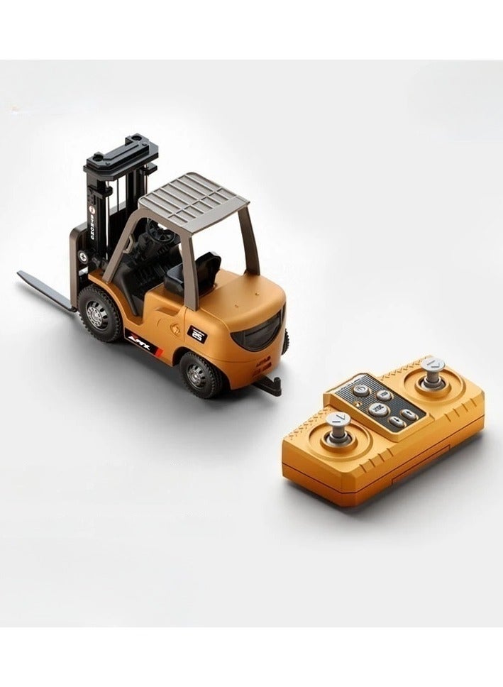 1:64 Alloy 2.4G Remote Control Forklift Toy – Mini Die-Cast Construction Vehicle, No LED Lights, Durable Metal RC Car for Kids  Collectors (Stable Signal, Indoor/Outdoor Play)  - Image 1