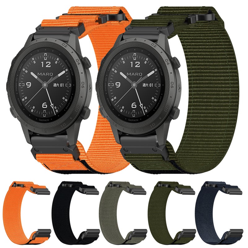 S-TOP For Garmin Fenix 6 22mm Nylon Hook And Loop Fastener Watch Band(Grey) - Image 3