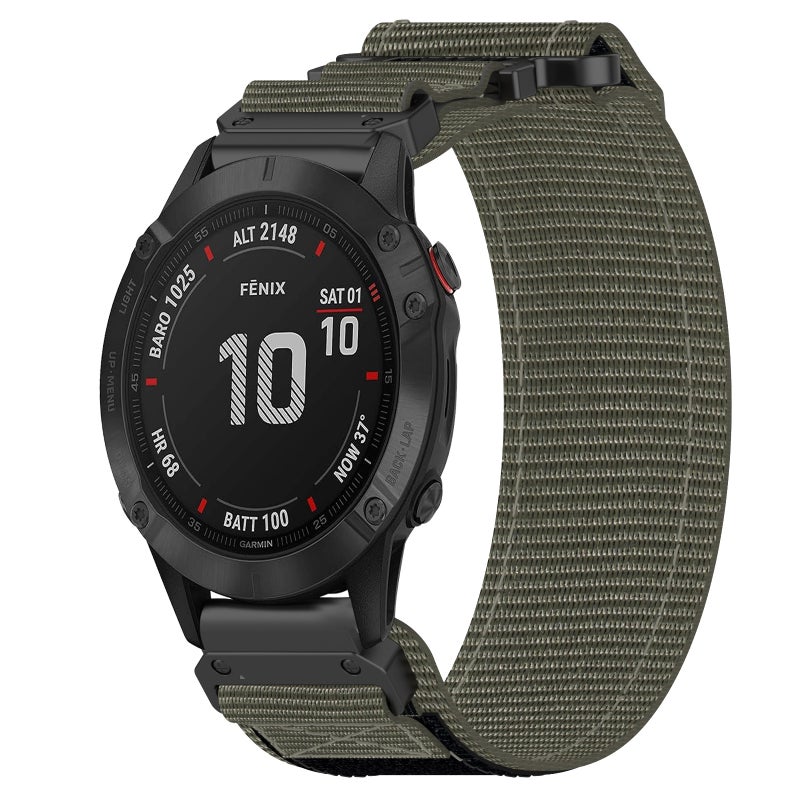 S-TOP For Garmin Fenix 6 22mm Nylon Hook And Loop Fastener Watch Band(Grey) - Image 1