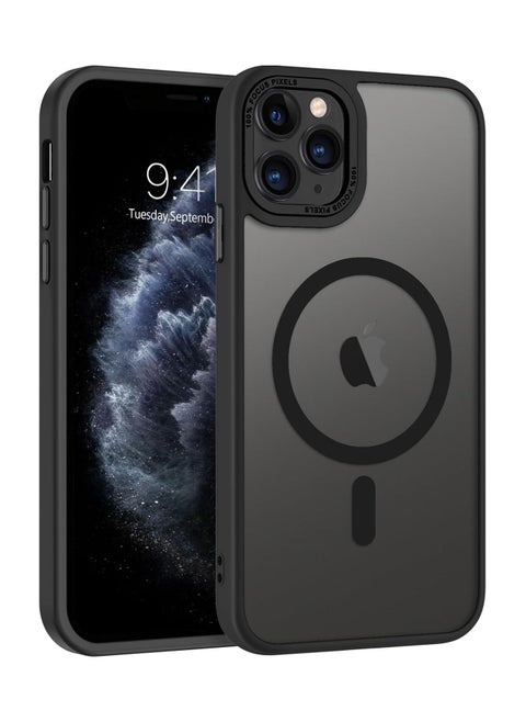Magnetic Case for iPhone 11 Pro Max [Shockproof & Slim] Matte Hard Back Cover with high-Grade Protection | Black