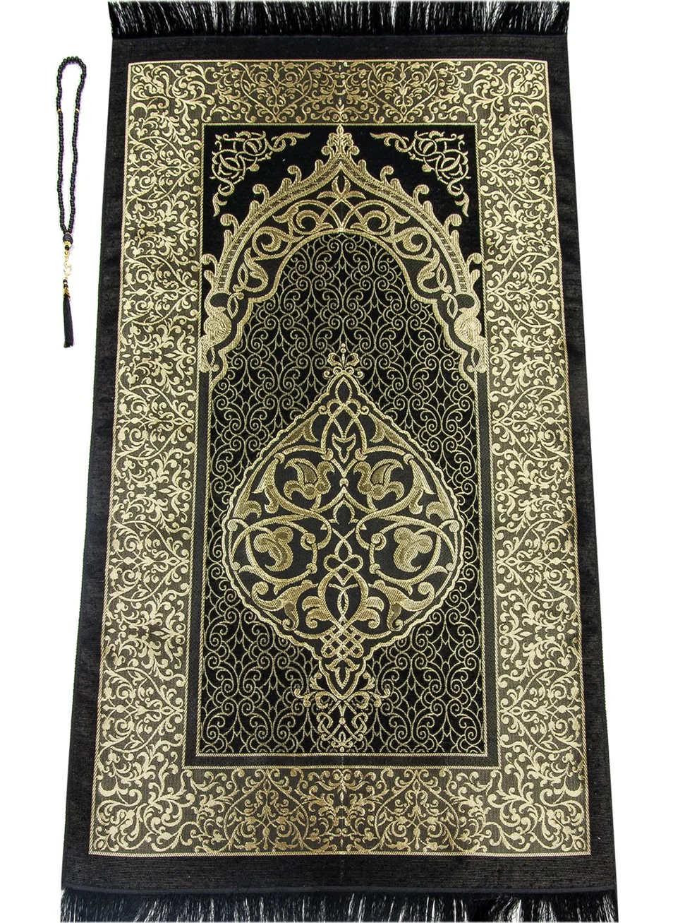 İhvan Online Ihvan Online Taffeta Prayer Rug - Shantung Pouch - Black Color