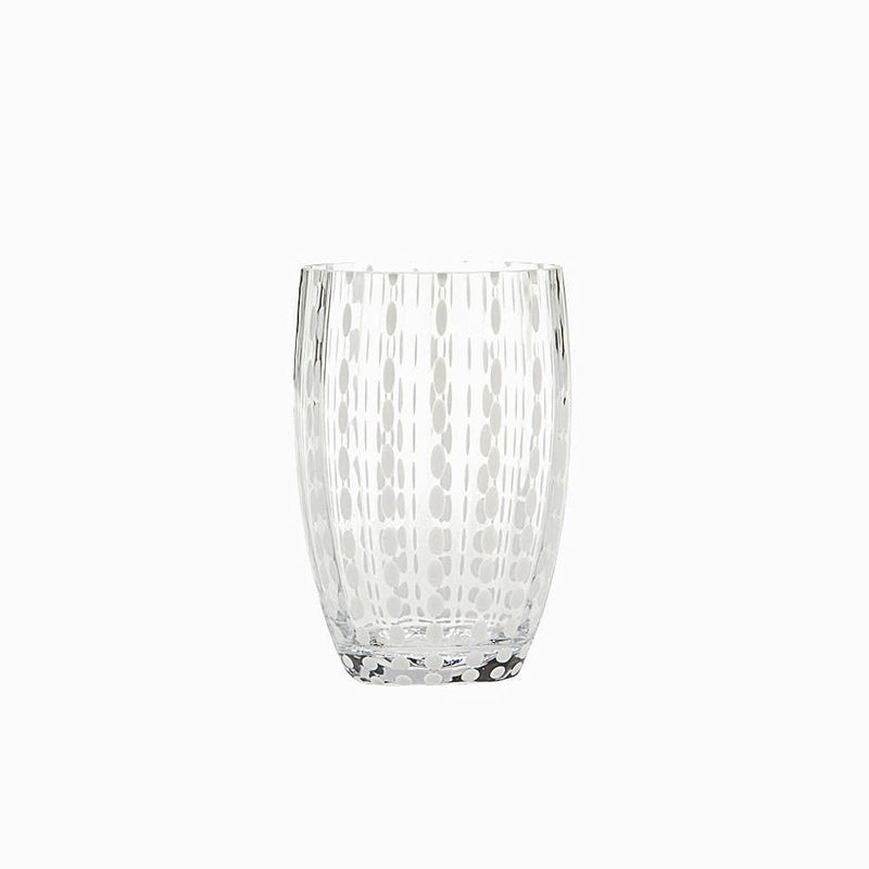 Zafferano Zafferano Perle Glass Tumbler  Handmade Transparent Coloured Glass cl 32 h 109mm d 71mm  Set 6 Pieces  Clear 