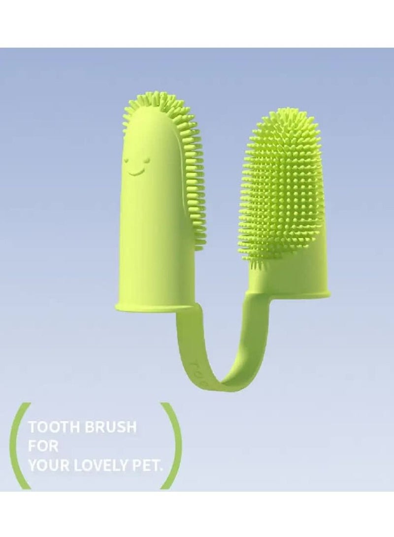 فرشاة أسنان بإصبعين لعنصر نظيف وصحي للحيوانات الأليفة - Image 2