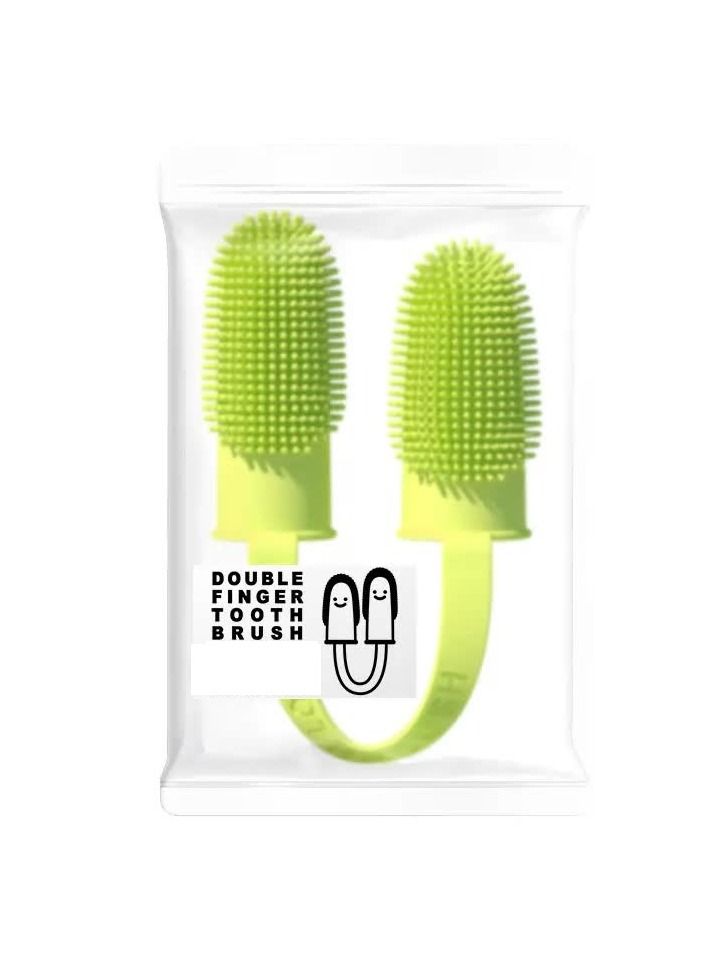 فرشاة أسنان بإصبعين لعنصر نظيف وصحي للحيوانات الأليفة - Image 1