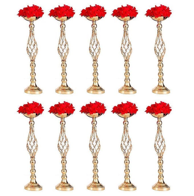WEDDING CENTERPIECES FOR RECEPTION TABLES TWIST CANDLEHOLDER STANDS FLOWER ARRANGEMENT VASES METAL CENTERPIECES FOR WEDDING ROADLEADING PARTY HOME DECOR