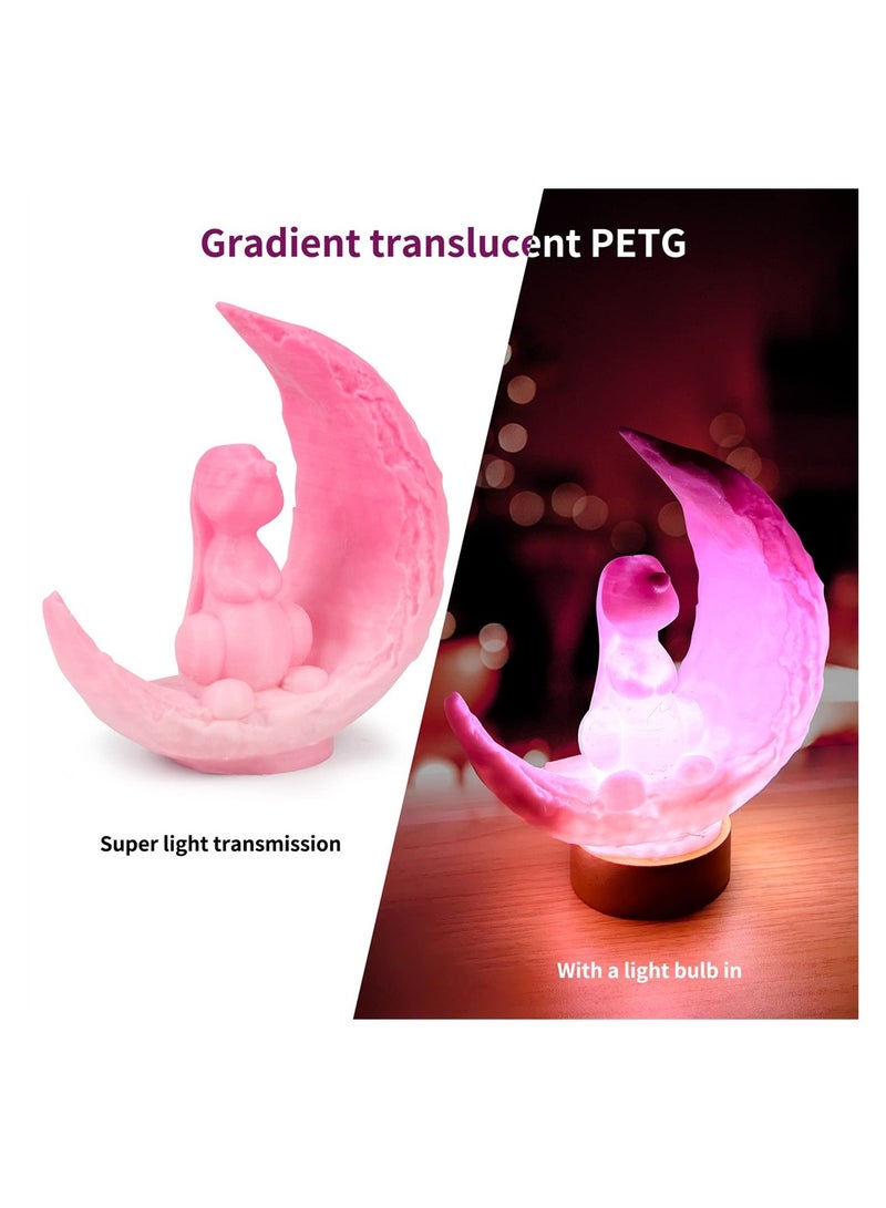SYOSI Gradient Translucent PETG 3D Printer Filament, PETG Filament 1.75mm, Color Change Filament PETG Pink & White, Multicolor Filament PETG 1.75mm 1Kg Spool for Most 3D Printers - Image 3