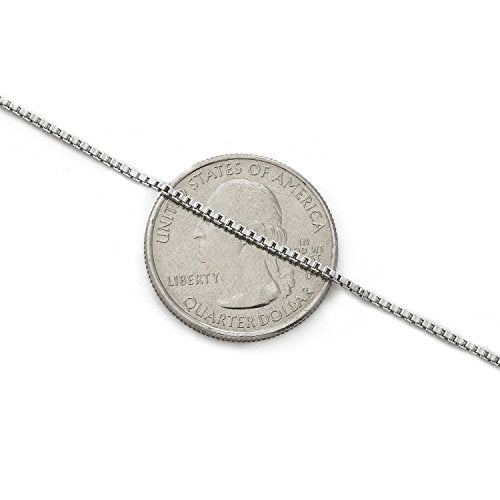 Designer Sterling Silver 925 Sterling Silver 1.5 MM Box Chain Italian Necklace Lightweight Strong - Rhodium Plated - Lobster Claw 16 Inch - Made in Italy - Image 4