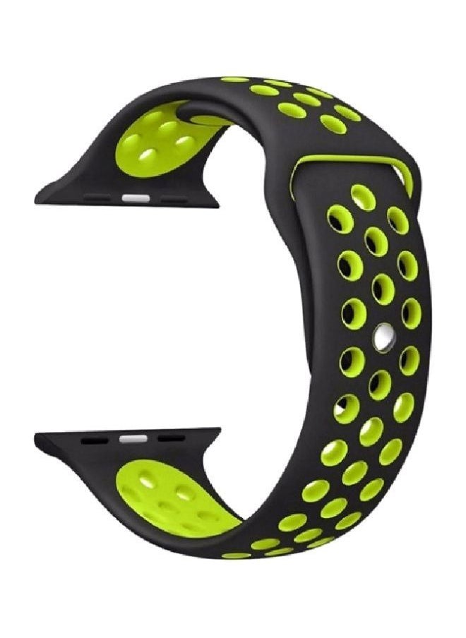 vesus - Silicone Nike Design Sport Band for Apple Watch 42/44/45mm Black/Green - Image 1