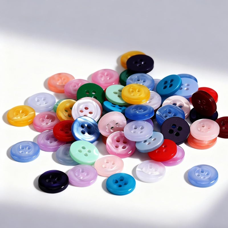 Troyune 480 pcs Resin Buttons for Sewing, 11.5mm 4-Hole Flat Shank Buttons, 24 Assorted Pearlized Colors for Crafting, Clothing, DIY Projects - with Convenient Storage Case - Image 5
