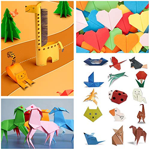 Yimaa 1000 Sheets Origami Paper Assorted Sizes DIY Paper Crafts Double Sided Square Paper for Kids Fold Cranes, Rose, Flowers, Rabbit, Airplanes, Hearts, Dinosaur in 10 Colors - Image 5