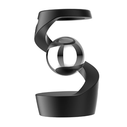 Apqdw Kinetic Desk Toys Desk Fidgets for Office for Adults Fidget Toys for Kids with Autism Metak Kinetic Spinning Desk Toy Ball Black Silver - Image 1