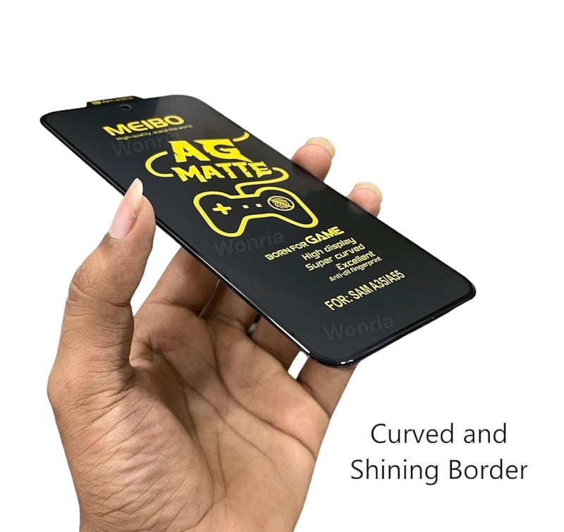 WonRia Matte Screen Guard Protector for Samsung M35 (5G) Matte Tempered Glass Edge to Edge [Anti-FingerPrint | Anti-Glare | Shinning Border] - installation Kit - Image 3
