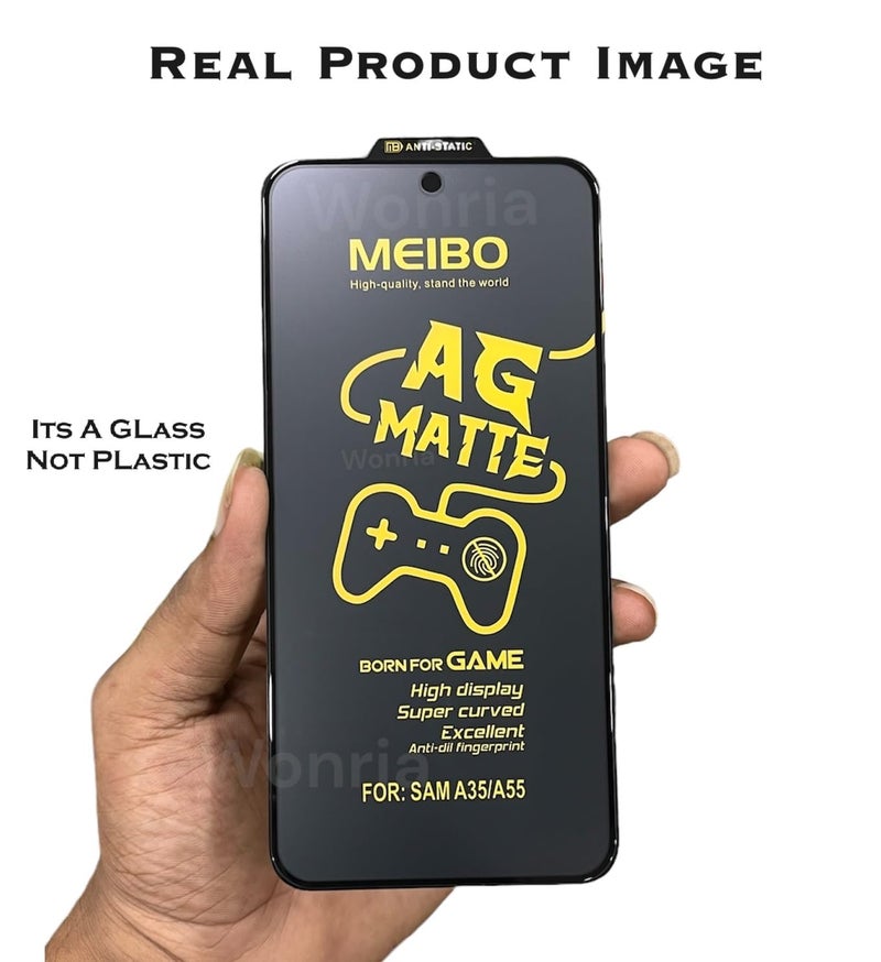 WonRia Matte Screen Guard Protector for Samsung M35 (5G) Matte Tempered Glass Edge to Edge [Anti-FingerPrint | Anti-Glare | Shinning Border] - installation Kit - Image 2