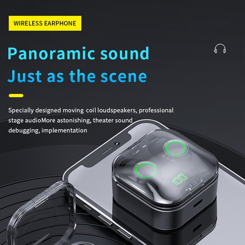 Ashata True Earbuds 5.3 Headphones with Charging Case, IPX8 Waterproof, Touch Control, Built in Mic, Premium Deep Bass, Black (2022 Upgraded) - Image 2