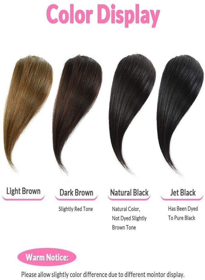 Dsoar Clip in Side Bangs Real Human Hair Bang Natural Clip on Straight Fringe Hair Extension (Jet Black, 5.5cm) - Image 3
