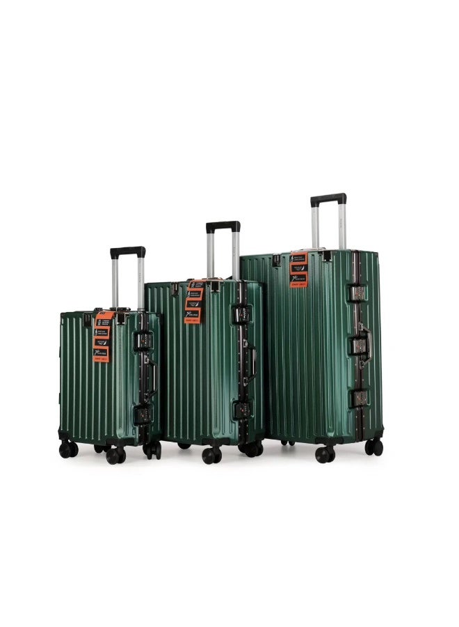 High-End Travel Suitcase Aluminum Alloy Luggage With Four Universal Wheels Elegant Appearance For Trips 3pcs Per Set