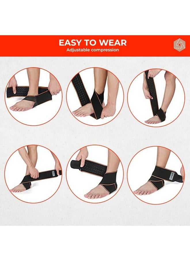 BOLDFIT - Boldfit Premium Ankle Support Compression Brace for Injuries, Ankle Protection Guard Helpful In Pain Relief and Recovery. Ankle Band For Men & Women (Ankle Compression Strap) - Image 1