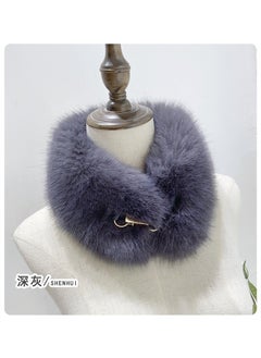 Generic Faux Fox Fur Collar Warm Scarf for Women White  - Image 5