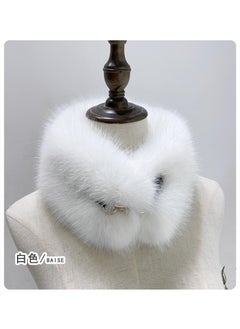 Generic Faux Fox Fur Collar Warm Scarf for Women White  - Image 1