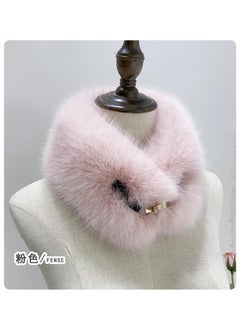 Generic Faux Fox Fur Collar Warm Scarf for Women White  - Image 4