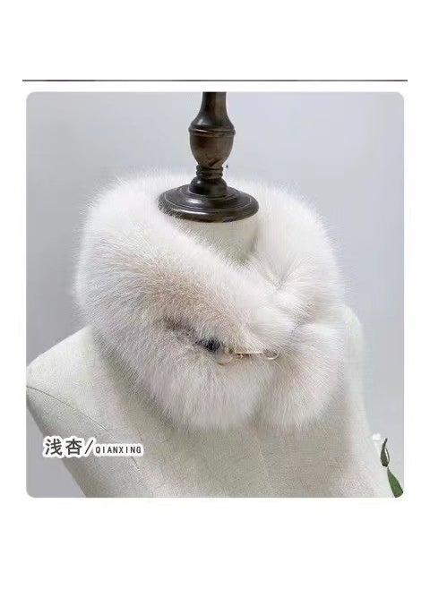Generic - Faux Fox Fur Collar Warm Scarf for Women White - Image 1