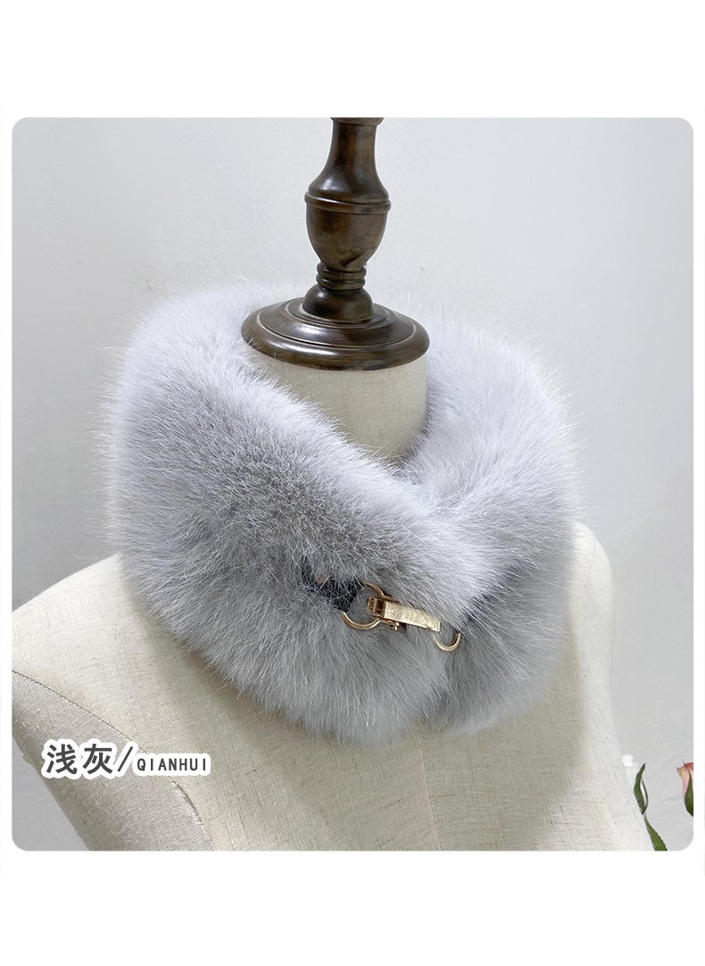 Generic - Faux Fox Fur Collar Warm Scarf for Women White - Image 1