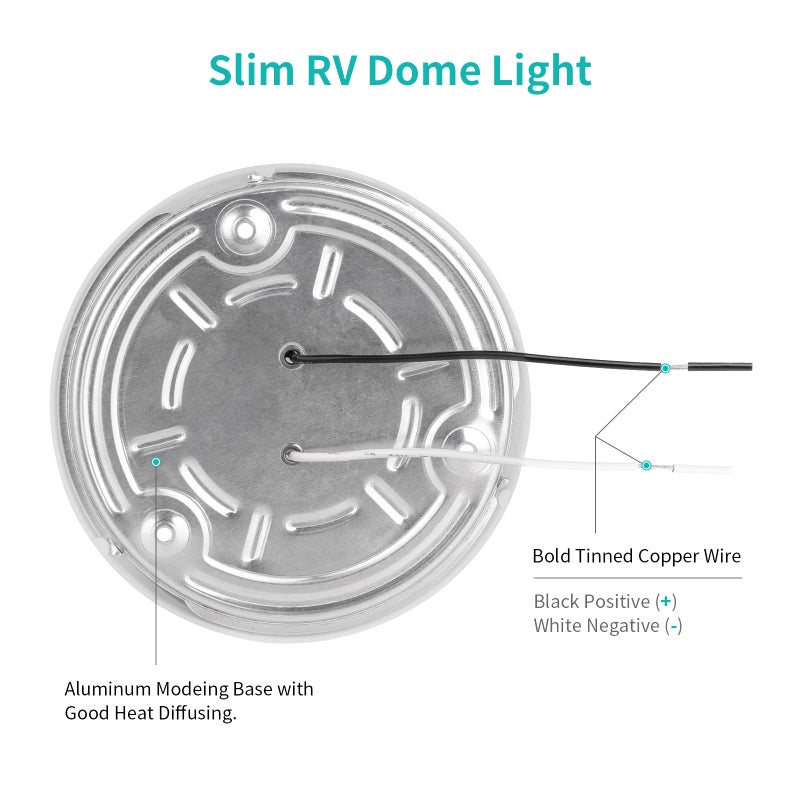 RVZONE 2 Pack RV LED Ceiling Puck Light RV Boat Interior Light DC 12V Surface Mount Ceiling Dome Light, 4.5W Panel Downlight for Camper Van Travel Trailer Motorhome(Cool White) - Image 5