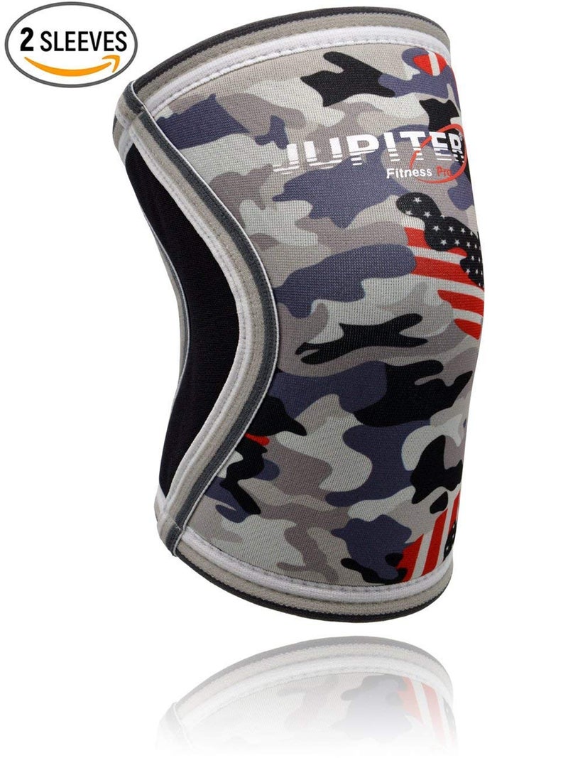 Jupiter Knee Sleeves (1 Pair), 7mm Compression Knee Braces for Squats,Weightlifting,Powerlifting,Cross Training for Men & Women (Large) - Image 2
