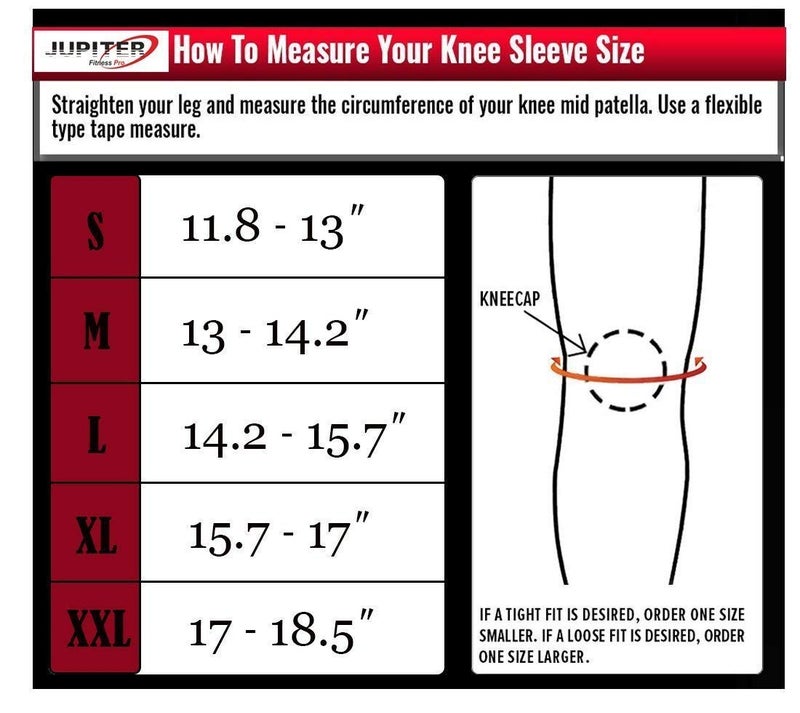 Jupiter Knee Sleeves (1 Pair), 7mm Compression Knee Braces for Squats,Weightlifting,Powerlifting,Cross Training for Men & Women (Large) - Image 4