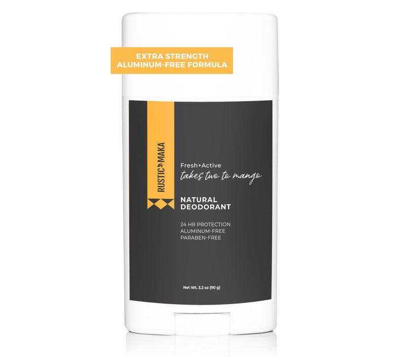 Rustic MAKA Natural Deodorant, Takes Two To Mango (Mango + Lime), Free of Aluminum, Baking Soda & Parabens, Activated Charcoal + Magnesium, Continuous Odor Control - Image 1