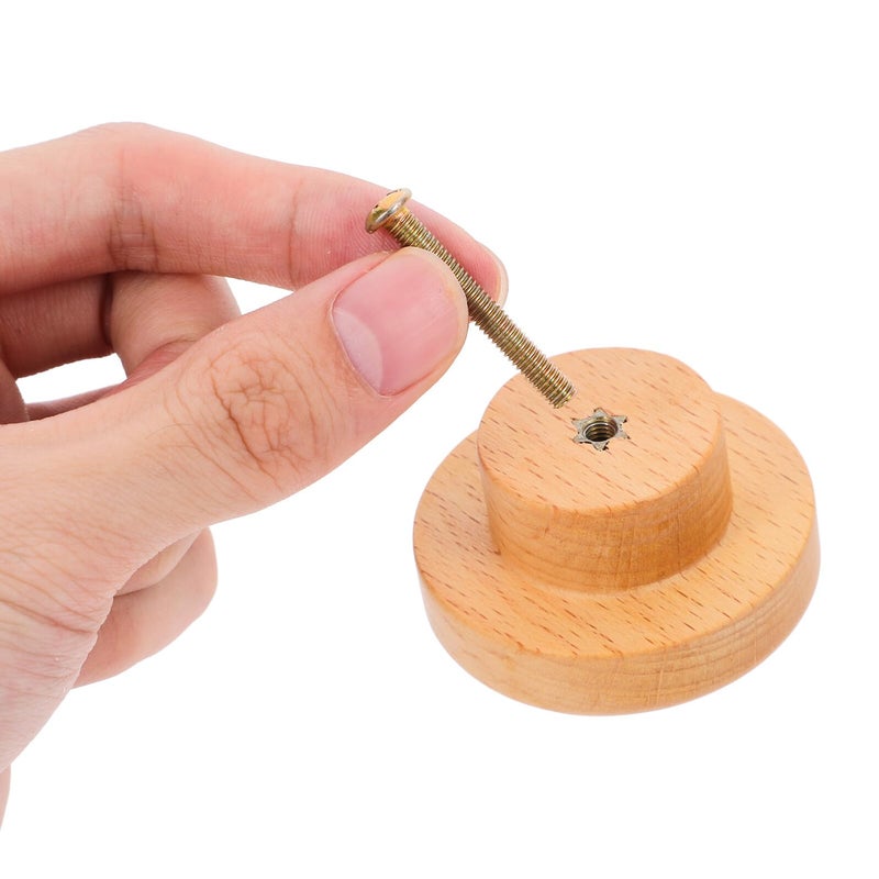 Beech Wood Round Drawer Knobs Handles For Kitchen Wardrobe Nursery Furniture - Image 4