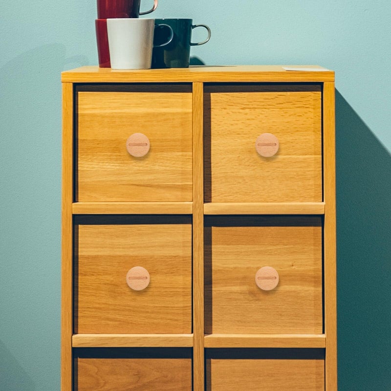 Beech Wood Round Drawer Knobs Handles For Kitchen Wardrobe Nursery Furniture - Image 5