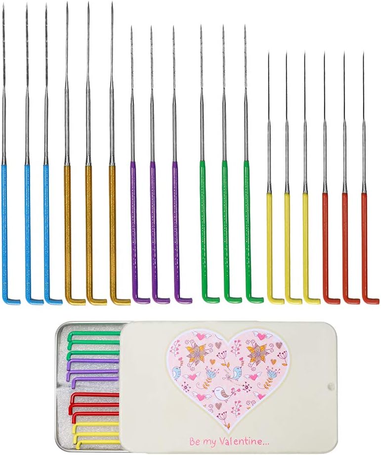 JUPEAN 18 Pieces Wool Felting Needles 6 Colors Needle Felting Tools Wool Triangular Felting Needles with Iron Box for Wool Felting 36 Gauge, 38 Gauge, 40gauge - Image 1