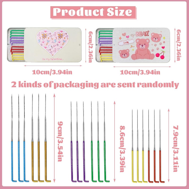 JUPEAN 18 Pieces Wool Felting Needles 6 Colors Needle Felting Tools Wool Triangular Felting Needles with Iron Box for Wool Felting 36 Gauge, 38 Gauge, 40gauge - Image 2