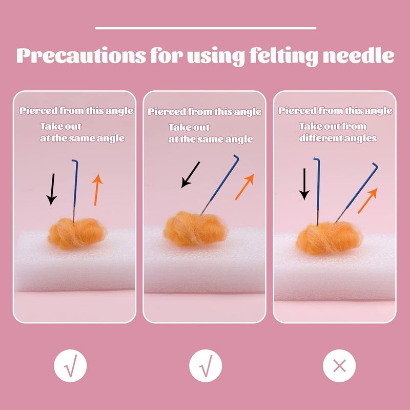 JUPEAN 18 Pieces Wool Felting Needles 6 Colors Needle Felting Tools Wool Triangular Felting Needles with Iron Box for Wool Felting 36 Gauge, 38 Gauge, 40gauge - Image 3