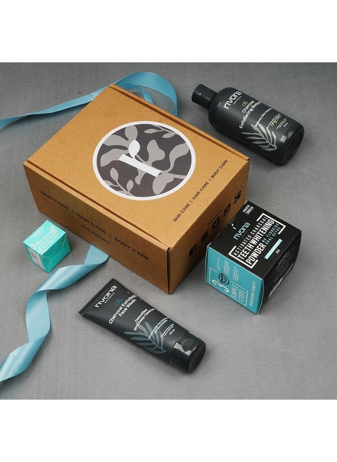 RIVONA NATURALS Body Detox, Glow & Protect Gift Set Of 4 Pcs| All Skin Types | 100% Natural For Festive | Gift For Him | Gift For Birthdays | Gift Box For Every Occasion  - Image 4