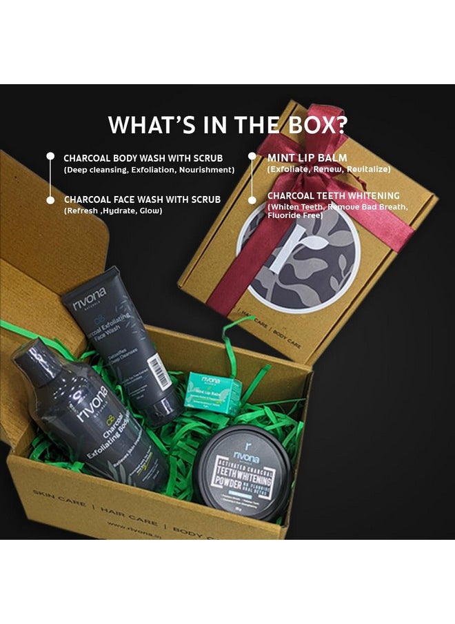 RIVONA NATURALS Body Detox, Glow & Protect Gift Set Of 4 Pcs| All Skin Types | 100% Natural For Festive | Gift For Him | Gift For Birthdays | Gift Box For Every Occasion  - Image 3