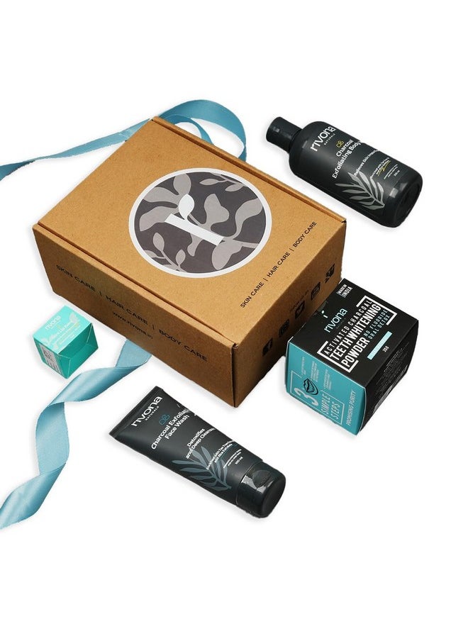 RIVONA NATURALS Body Detox, Glow & Protect Gift Set Of 4 Pcs| All Skin Types | 100% Natural For Festive | Gift For Him | Gift For Birthdays | Gift Box For Every Occasion  - Image 2