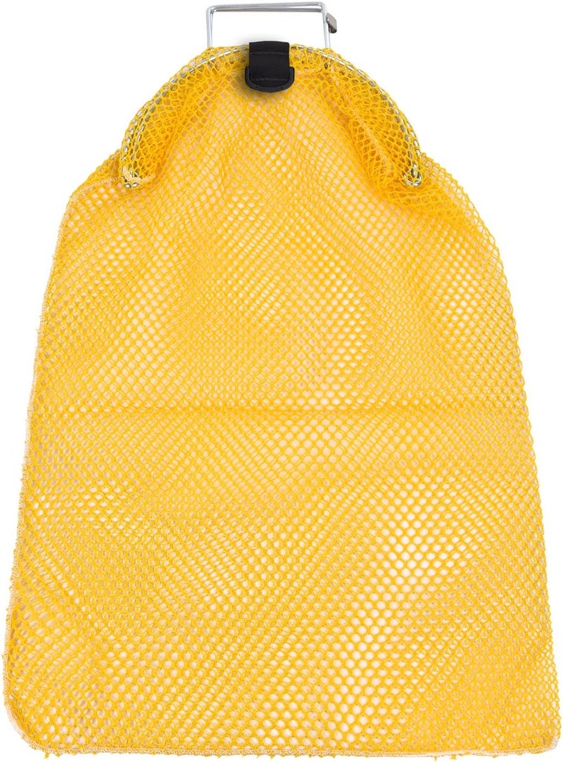 Galvanized Wire Handle Mesh Gear and Game Bags with D-Ring (Large, Yellow 18" x 30")