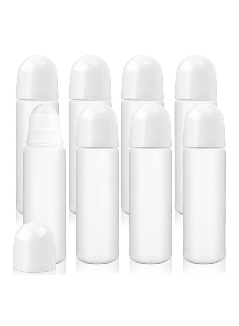 Plastic Refillable Roller, 8 Pack 100ml Empty Refillable Roll On Bottle, Leak-Proof Deodorant Containers, Anti-perspirant Dispenser,  for Essential Oil Perfumes Balms - Image 1