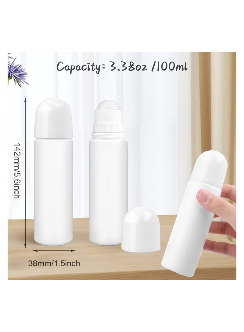 Plastic Refillable Roller, 8 Pack 100ml Empty Refillable Roll On Bottle, Leak-Proof Deodorant Containers, Anti-perspirant Dispenser,  for Essential Oil Perfumes Balms - Image 5