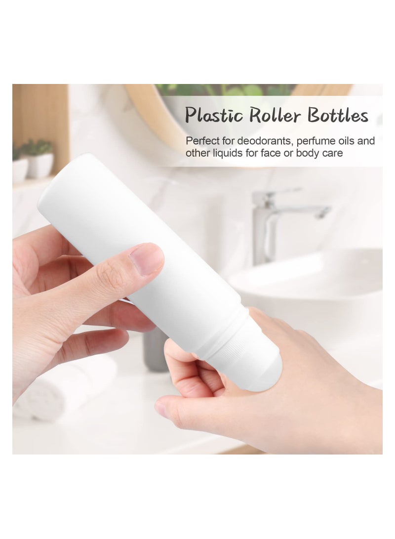 Plastic Refillable Roller, 8 Pack 100ml Empty Refillable Roll On Bottle, Leak-Proof Deodorant Containers, Anti-perspirant Dispenser,  for Essential Oil Perfumes Balms - Image 2