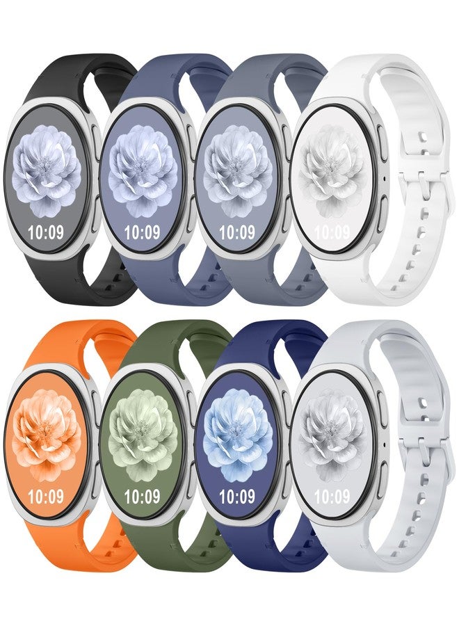 DaQin 8 Pack Sport Bands Compatible for Samsung Galaxy Watch 8 Band 40mm 44mm/Galaxy Watch 8 Classic 46mm, No Gap Soft Silicone Waterproof Strap Replacement for Women Men, S/M - Image 1