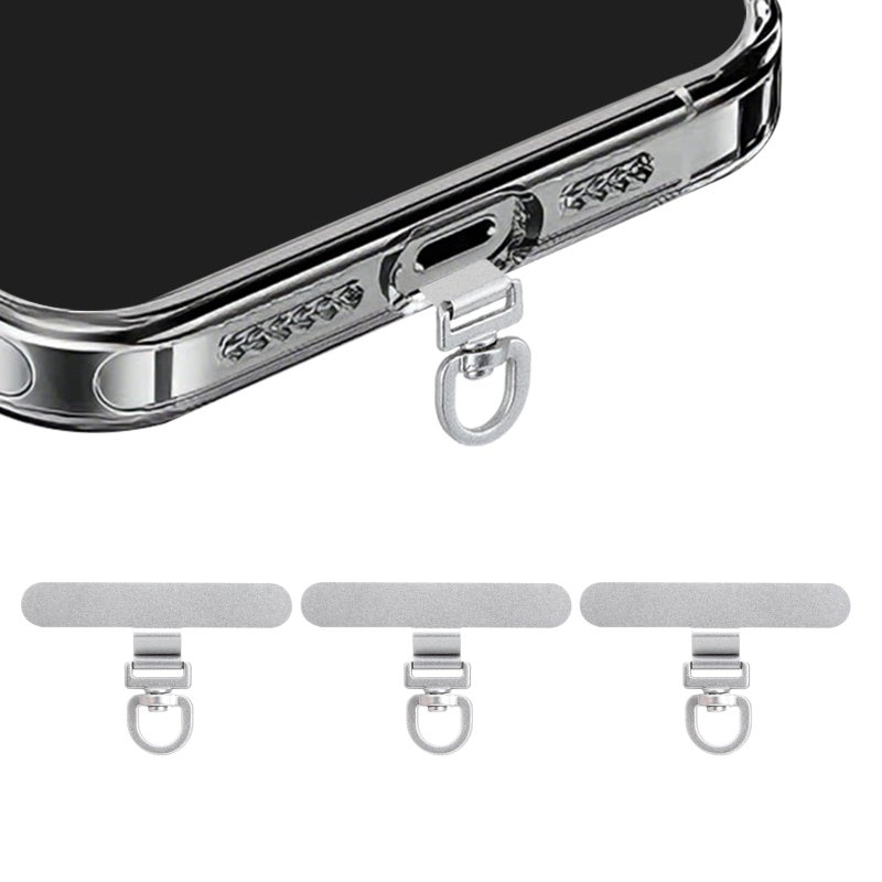 Yojaro 360Â° Rotating Stainless Steel Phone Tether Tab (Silvery 3-Pack) - Universal for iPhone & Other Phones (Fits Wristbands/Necklaces/Crossbody Straps) - Image 1