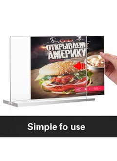 Excefore Acrylic Sign Holder A5 T-Shape Advertising Display Clear Menu Card for Photo Office Restaurant Cafe  Shop (A5 5 Pack)  - Image 2