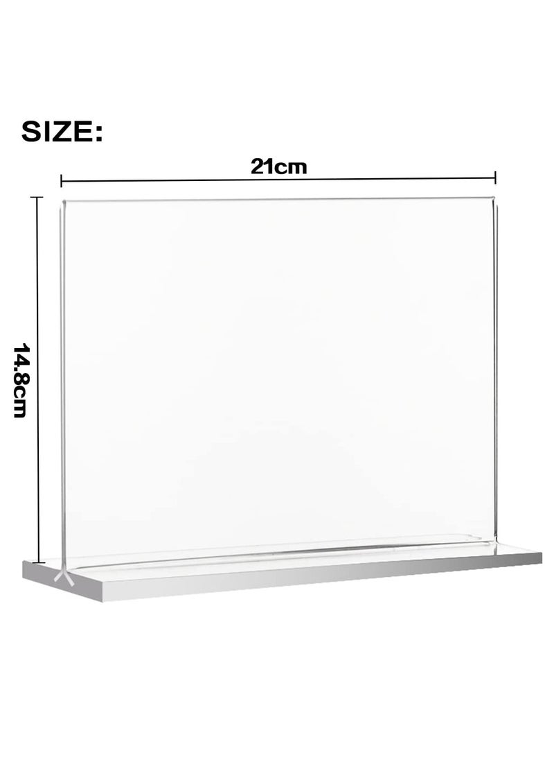 Excefore Acrylic Sign Holder A5 T-Shape Advertising Display Clear Menu Card for Photo Office Restaurant Cafe  Shop (A5 5 Pack)  - Image 4
