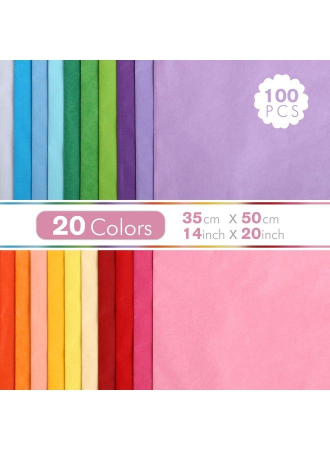 Kesote Colored Tissue Paper For Gift Bags Crafts, 14" X 20" Tissue Paper Bulk 100 Sheets Gift Paper Tissue For Packaging - 20 Colors - Image 2