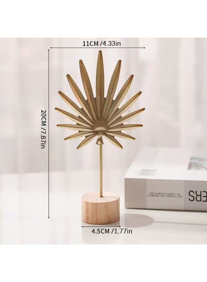 أوراق النخيل الذهبية، زخارف حديدية فنية زخرفية، مناسبة للمنزل، غرفة المعيشة، ديكور المكتب - Image 2