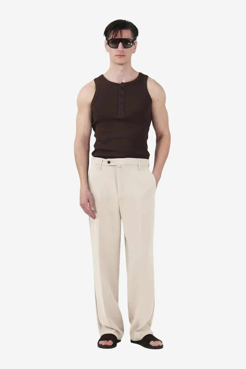 Giesto GIESTO Mid Waist Straight Leg Tailored Trousers