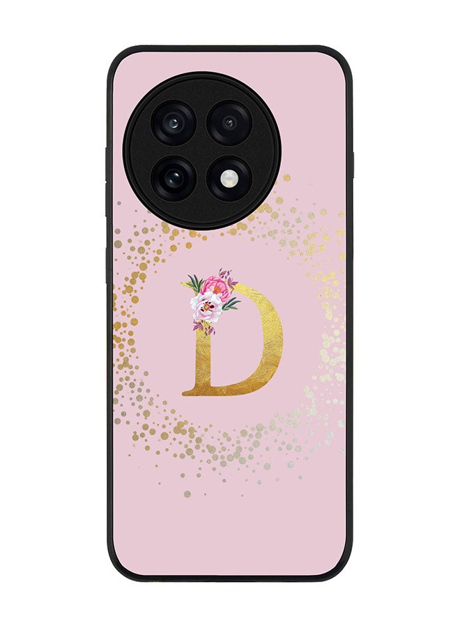 Stylizedd For OnePlus 13R / Ace 5 Pro Case,Slim fit Camera Protection, Shockproof Thin Phone cover  - Custom Monogram Floral - D  (Pink )